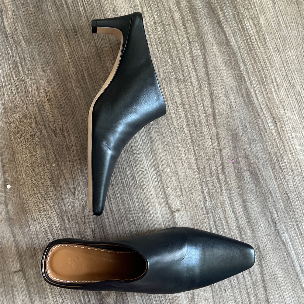 NWOB Staud BLACK LEATHER WALLY MULE.Size 38 - Picture 9 of 10